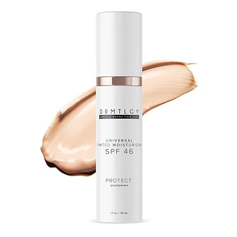 DRMTLGY Anti-Aging Tinted Moisturizer SPF 46 – Sheer Face Sunscreen & Lightweight Makeup with Broad Spectrum UV Protection – Hydrating Skin Care & Face Moisturizer