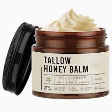 Grass-Fed Beef Tallow Balm for Skin with Raw Honey