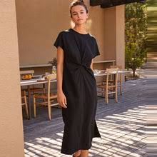 Black Twist Short Sleeved T-Shirt Summer Dress