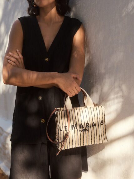 Cream Canvas Hand Held Bag