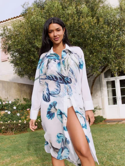 Blue Kew Gardens Longline Shirt