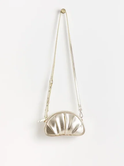 Oliver Bonas Gold Croissant Clutch Bag