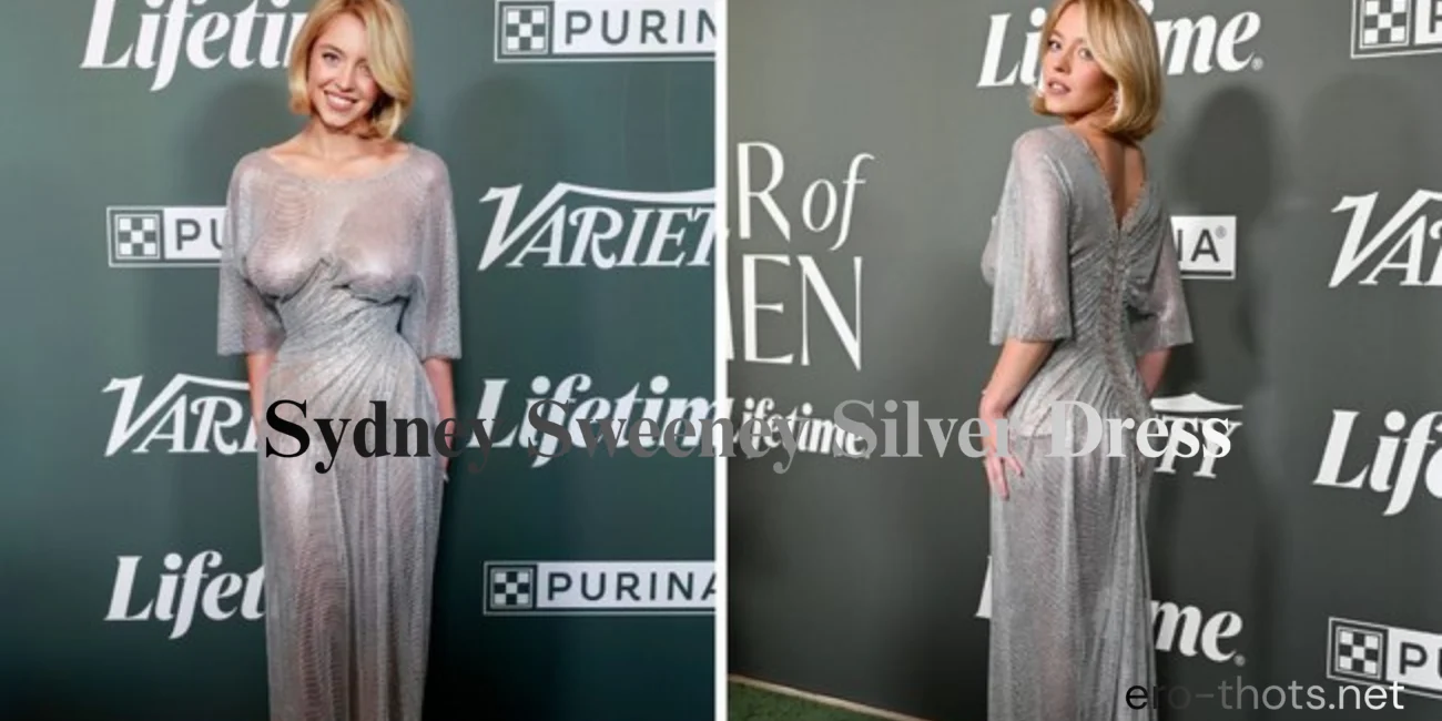 sydney sweeney silver dress