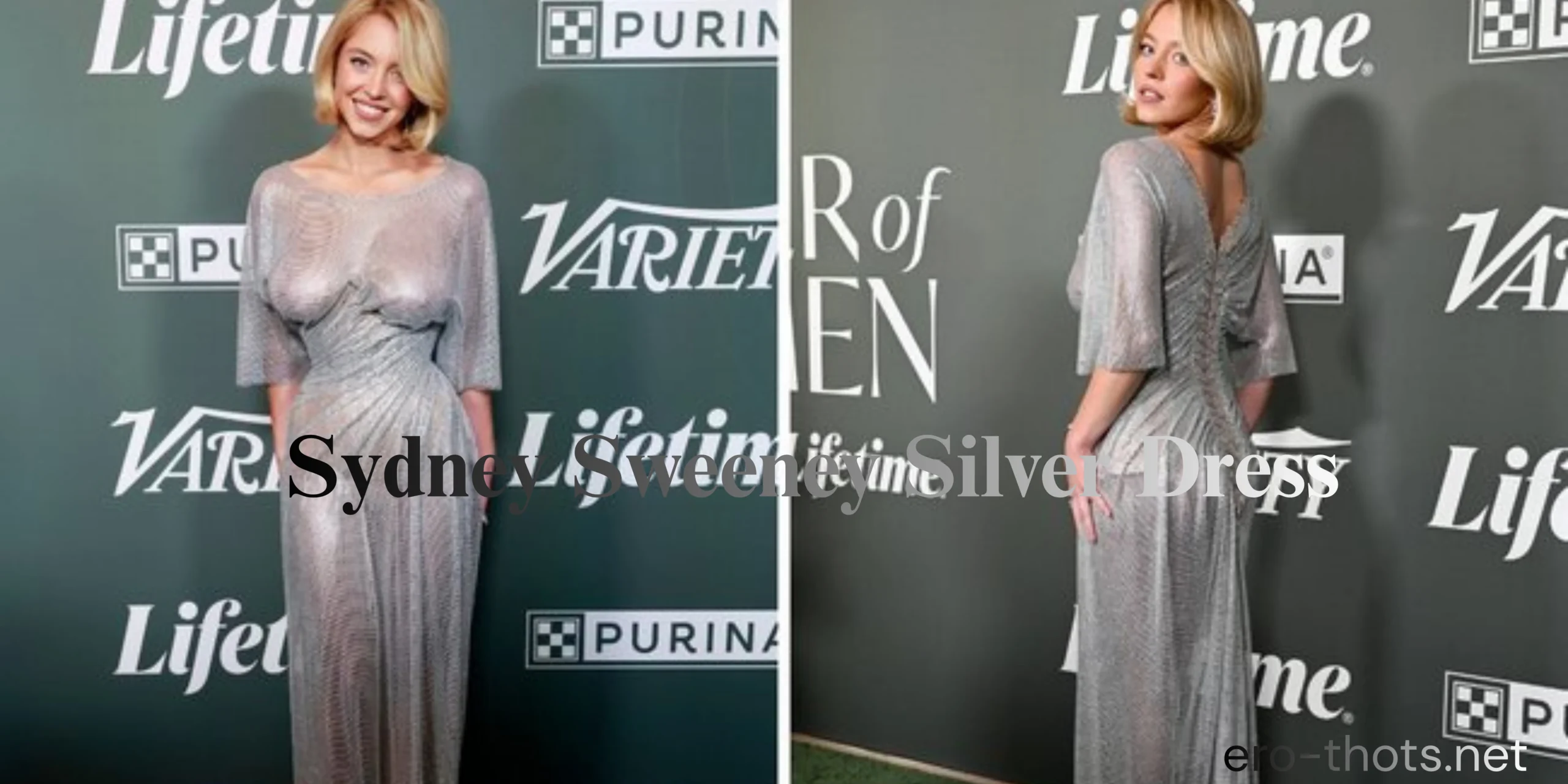 sydney sweeney silver dress